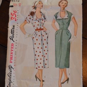 Simplicity 3572 —size 20 vintage dress pattern